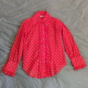 Vintage Red Polka Dot Franklin Simon New York Button Up Size Small